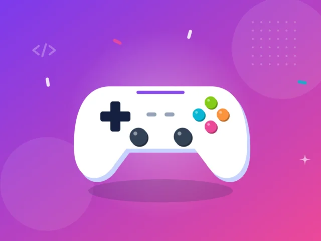Illustration af en spilcontroller