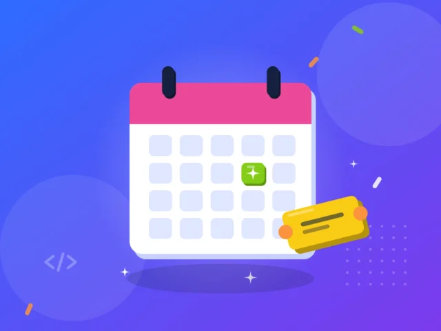 Illustration af en kalender og en billet