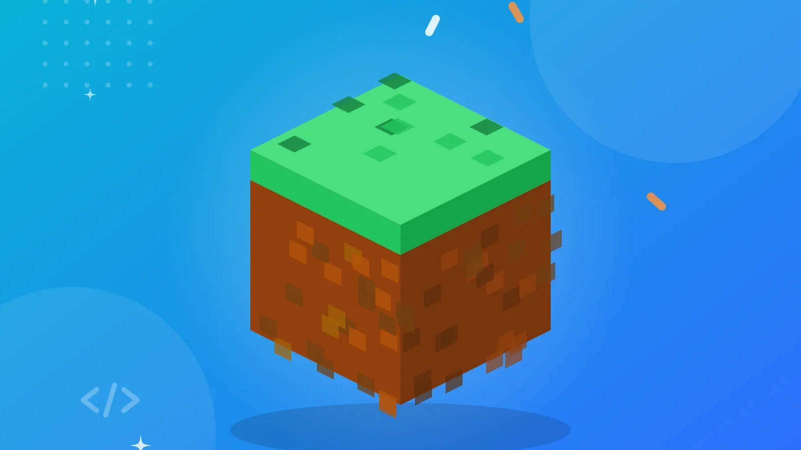 Illustration af en klods i pixel-stil